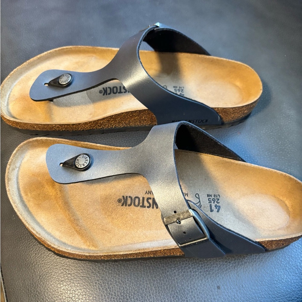 Birkenstock Navy and Tan Sandals